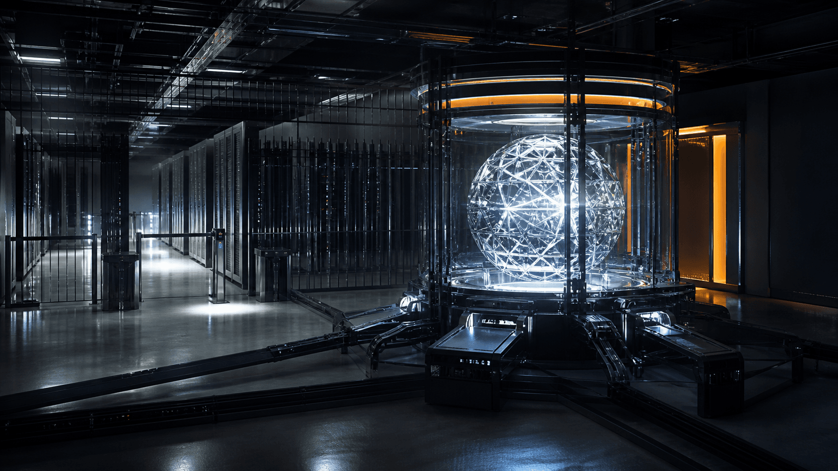 A hardened computing facility protecting a luminous reasoning system behind layered physical barriers