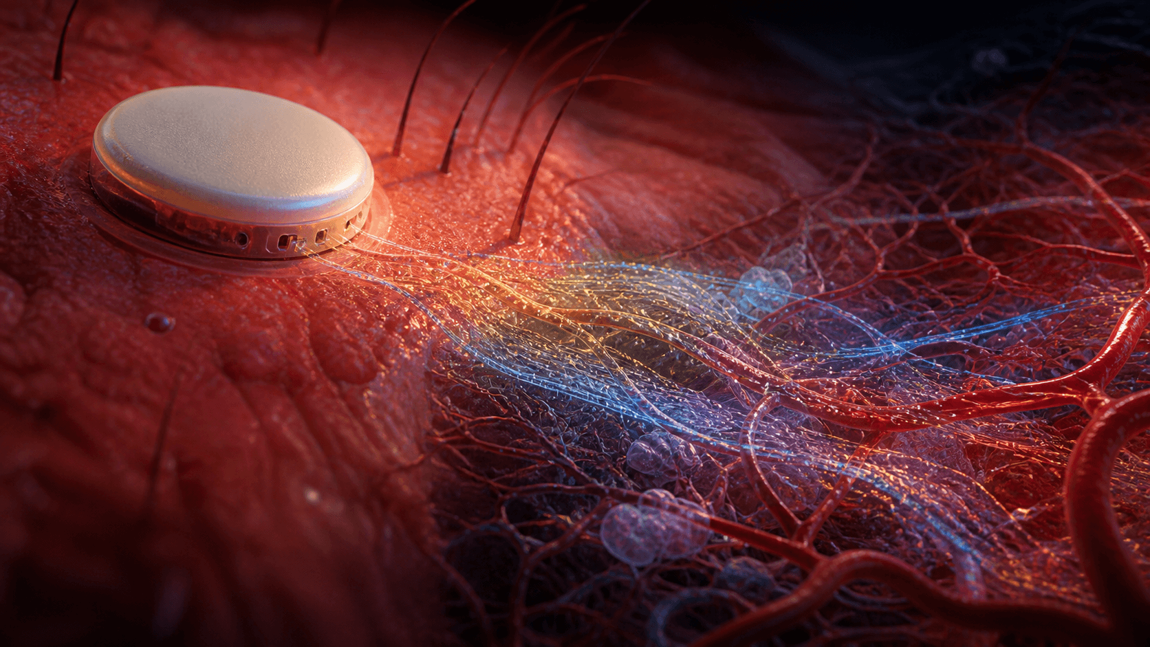 A conceptual unbranded glucose sensor separating slow and fast biological signal streams over microvascular tissue