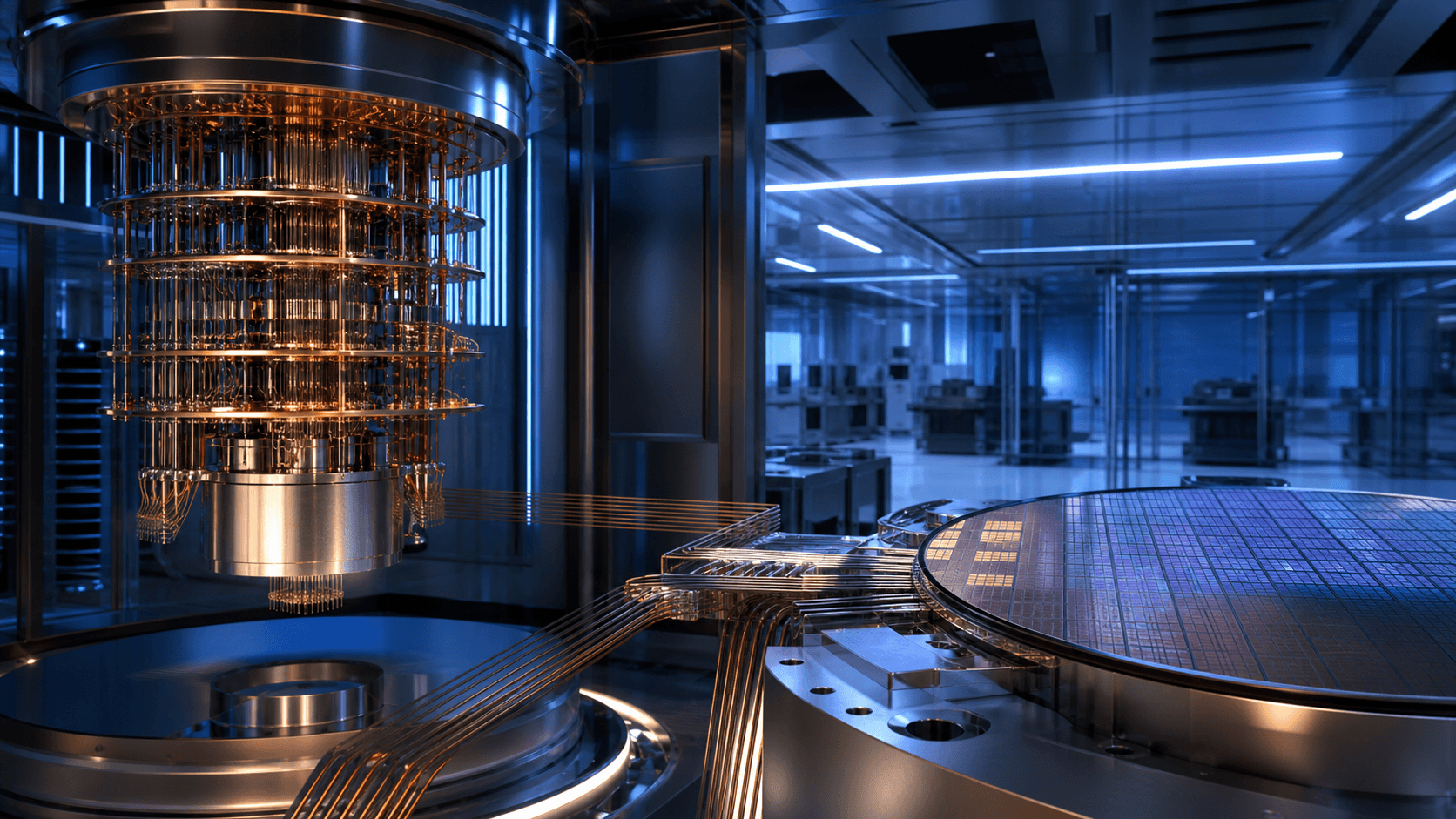 A conceptual quantum laboratory connecting a cryogenic computer to a silicon wafer